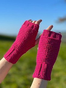 Rukavice - Malinové rukavice bez prstov - 14951482_