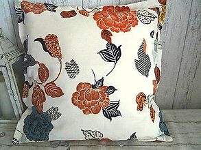 Úžitkový textil - Terakotové kvety ... vankúš - 14950325_