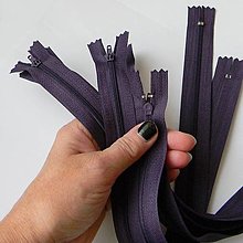 Galantéria - Zips špirálový plastový 35 cm - tmavo fialový - 14948731_