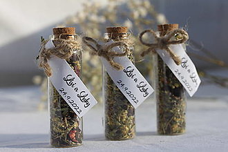 Darčeky pre svadobčanov - Sypaný bylinkový čaj s malinami a rakytníkom - 14950615_