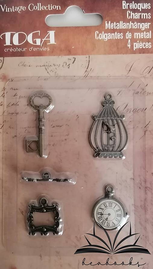 Komponenty - Kovové prívesky vo Vintage štýle - 14950083_