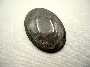Minerály - Kabošon - obsidián stříbrný 37 mm, č.6f - 14950399_