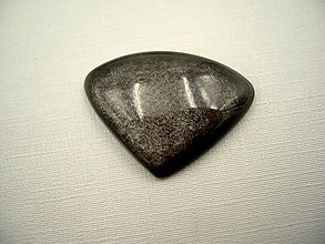 Minerály - Kabošon - obsidián stříbrný 33 mm, č.7f - 14950407_