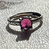 Prstene - Vintage Faceted Garnet Ring Ag925 / Strieborný prsteň s granátom rodolitom - 14952590_