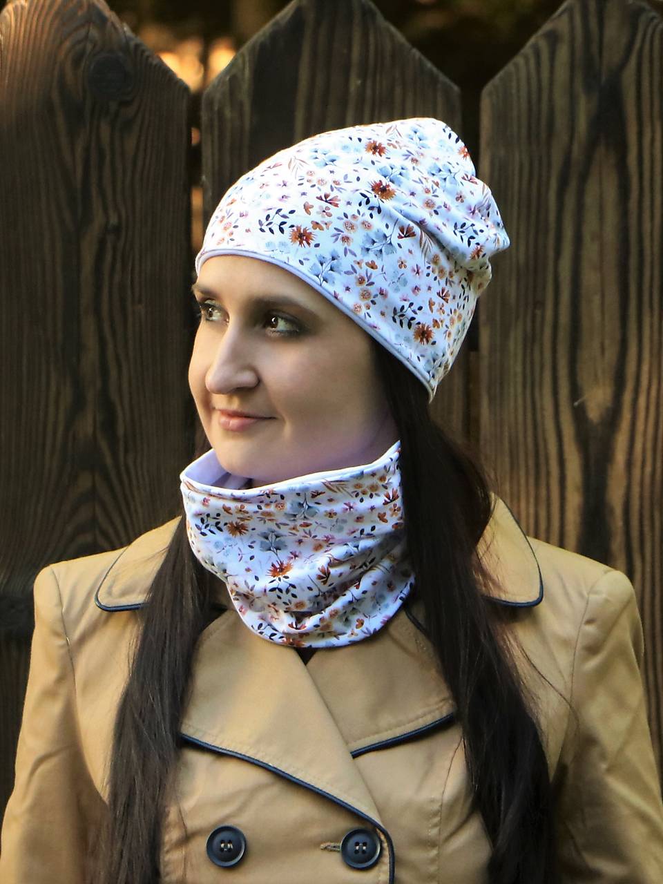 Lea úpletová čiapka, nákrčník alebo set