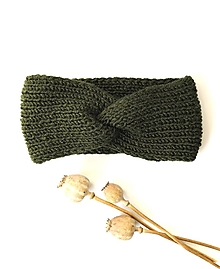 Čiapky, čelenky, klobúky - Čelenka - rôzne farby  (Vojenská zelená) - 14952477_