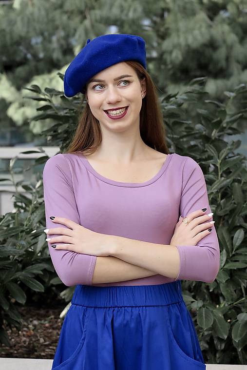 Topy, tričká, tielka - Bambusový top fialový - 14953657_