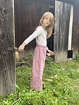 Detské oblečenie - Dievčenské ľanové nohavice  (Biela) - 14955210_