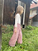 Detské oblečenie - Dievčenské ľanové nohavice  (Biela) - 14955211_