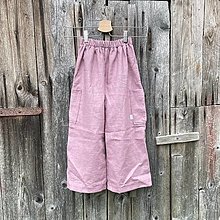 Detské oblečenie - Dievčenské ľanové nohavice - 14955212_
