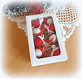 Dekorácie - Plstené vianočné ozdoby - set 6 ks v krabičke - 14953058_