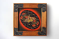 Obrazy - Nástenná dekorácia v drevenom ráme s nočným motýľom - 14953433_
