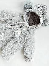 Detské oblečenie - Sivý svetrík s uškami - 14955935_