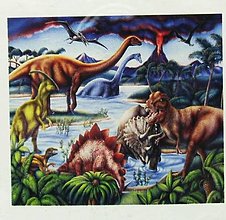 Iný materiál - Diamantové maľovanie/mozaika, 40x30 cm (dinosaury) - 14955943_