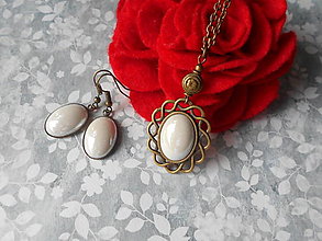 Sady šperkov - Sada v bielej perleťovej - 14959334_