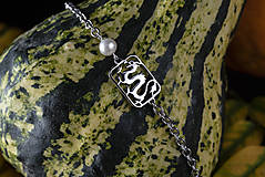 Náramky - Retiazkový náramok drak + perla(chir.oceľ, pozlátené) - 14956387_