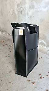 Veľké tašky - ČIERNA kožená shopper kabelka - 14956459_