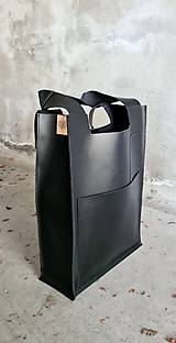 Veľké tašky - ČIERNA kožená shopper kabelka - 14956461_