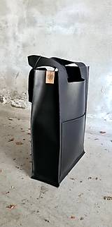 Veľké tašky - ČIERNA kožená shopper kabelka - 14956463_