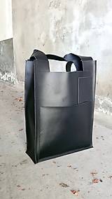 Veľké tašky - ČIERNA kožená shopper kabelka - 14956465_