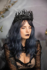 Ozdoby do vlasov - Halloween korunka "kráľovná noci" - 14958687_