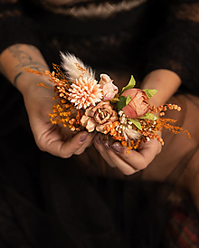 Ozdoby do vlasov - Kvetinový hrebienok "jesenný vánok" - 14958436_