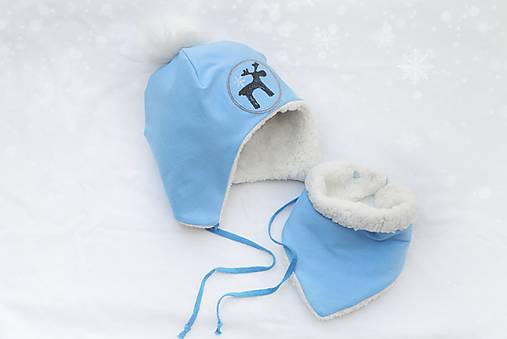 Zimný set  Reindeer soft blue