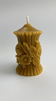 Sviečky - Sviečky z včelieho vosku (Valec margarétky 10,5x5,5 cm) - 14955918_
