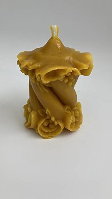Sviečky - Sviečky z včelieho vosku (Valec ružičky 8,5x6,5 cm) - 14955925_