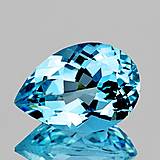 Minerály - Topas sky modry 12x8 mm - 14955738_