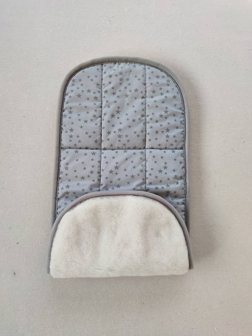 Detský textil - Roan Bass Next Merino vložka do hlbokej vaničky kočíka Hviezdička šedá - 14961853_