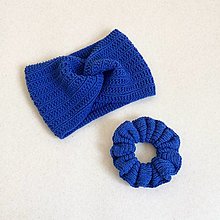 Čiapky, čelenky, klobúky - Set: čelenky a gumičky / 37 farieb  (Modrá kráľovská) - 14961823_