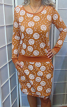 Šaty - Šaty pampelišky na skořicové S - XXL - 14961427_