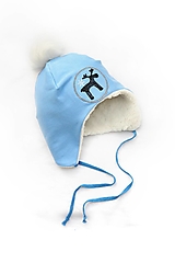 Detské čiapky - Zimná ušianka Reindeer soft blue - 14960000_