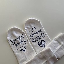 Ponožky, pančuchy, obuv - Maľované ponožky pre super KOLEGYŇU (Biele) - 14960181_