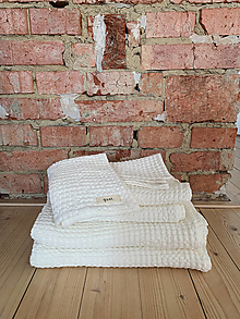 Úžitkový textil - Ľanový vaflový uterák | Waffle uterák - 14960830_