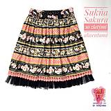 Sukne - Sukňa Sakura so zlatými akcentami - 14964177_
