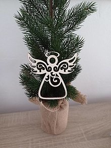 Dekorácie - Drevená vianočná ozdoba - anjelik II. - 14964659_