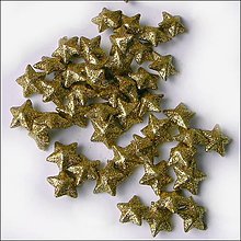 Polotovary - Zlaté vianočné hviezdičky plast - bal.5 ks - 14966247_