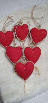 Dekorácie - Ozdoba červené srdce - 14966158_