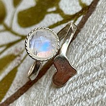 Prstene - Heart Natural Moonstone Ring Ag925 / Strieborný prsteň s brúseným mesačným kameňom - 14968240_