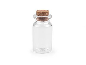 Polotovary - Mini sklenená fľaštička s korkovým uzáverom, 4 cm - 14967962_