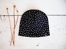 Detské čiapky - Čiapka - čiernobiela (47-49 cm) - 14967693_