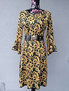 Šaty - Žlto čierne šaty - 14968634_