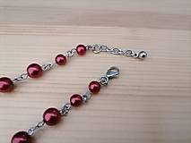 Sady šperkov - Náhrdelník + náušnice - bordové perly - chirurgická oceľ - 14967297_