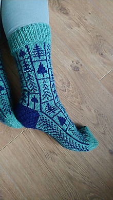 Ponožky, pančuchy, obuv - Stromové ponožky (Lesná Zelená) - 14969115_