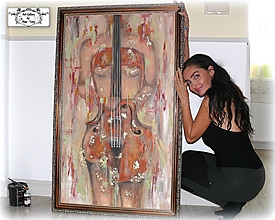 Obrazy - Maľba "Hudobný nástroj" - 14969779_