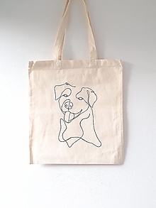Nákupné tašky - •ručne maľovaná plátená taška - Dog/Pes• - 14969521_