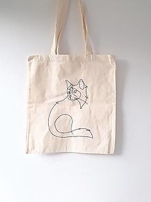 Nákupné tašky - •ručne maľovaná plátená taška - Mačka• - 14969525_