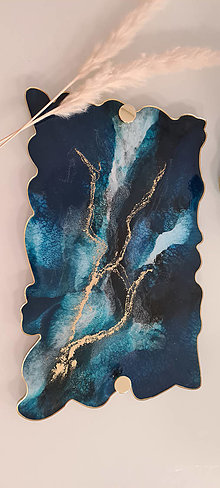 Dekorácie - Nádherný set z epoxidovej živice - kráľovská modrá (Podnos obdĺžnik) - 14968764_